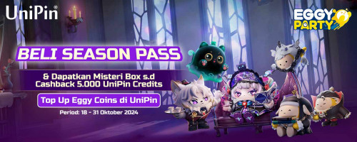 [Halloween Event] Beli Season Pass Eggy Party di UniPin – Dapatkan Misteri Box & Cashback 5.000 UniPin Credits